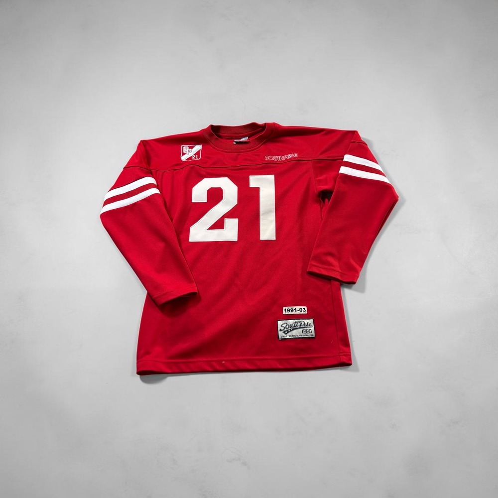 Southpole Football Jersey Mens M Red Long Sleeve Number 21 Streetwear Athletic